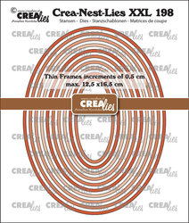 Crealies XXL stanssisetti 198, Thin Frames Ovals Smooth