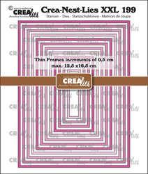 Crealies XXL stanssisetti 199, Thin Frames Rectangles Smooth