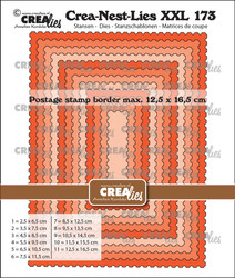 Crealies XXL stanssisetti 173, Rectangles With Postage Stamp Border