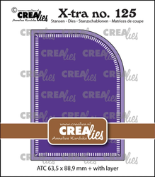Crealies ATC With One Rounded Corner and Little Stripes -stanssi