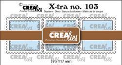 Crealies 3 Postage Stamps Square in a Row -stanssit