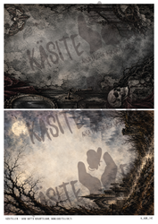 Käsitellen korttikuvat Halloween Scenery