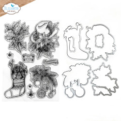 Elizabeth Craft Designs leima- ja stanssisetti Deck the Halls