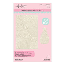 Spellbinders 3D kohokuviointikansio Christmas Blush, Sparkling Trees + stanssi