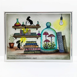 Lavinia Stamps leimasin Purple Cap Mushrooms