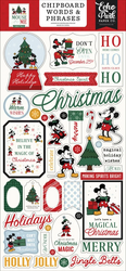 Echo Park Mouse And Me Christmas Chipboard Word & Phrases -tarrat