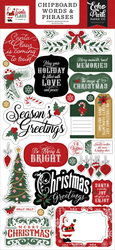 Echo Park Santa Claus Chipboard Words & Phrases -tarrat