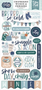Echo Park Snowy Day Chipboard Words & Phrases -tarrat