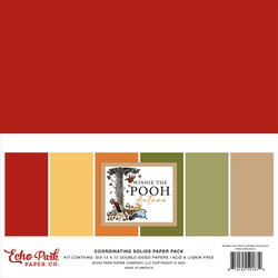 Echo Park Winnie the Pooh Autumn, Solids -paperipakkaus, 12