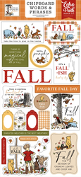 Echo Park Winnie the Pooh Autumn Chipboard Words & Phrases -tarrat