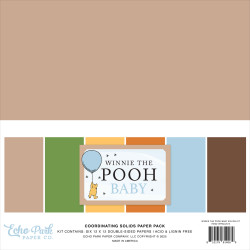 Echo Park Winnie the Pooh Baby, Solids -paperipakkaus, 12