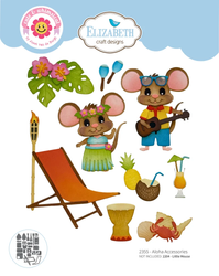 Elizabeth Craft Designs stanssi Aloha Accessories by Cute & Whimsical