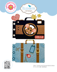 Elizabeth Craft Designs stanssi Camera and Suitcase Build a Book by Cute & Whimsical