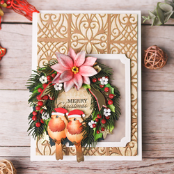 Elizabeth Craft Designs stanssi Festive Holly, Holiday Wreath