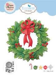 Elizabeth Craft Designs stanssi Festive Holly, Holiday Wreath