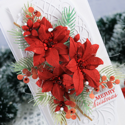 Elizabeth Craft Designs stanssi Festive Holly, Poinsettia