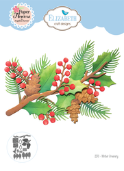 Elizabeth Craft Designs stanssi Festive Holly, Holiday Wreath