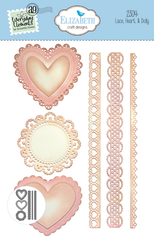 Elizabeth Craft Designs stanssi Lace, Heart & Doily
