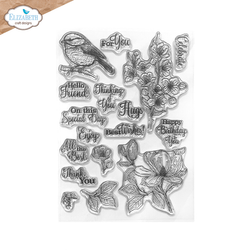 Elizabeth Craft Designs leimasin Floral Branches & Sentiments