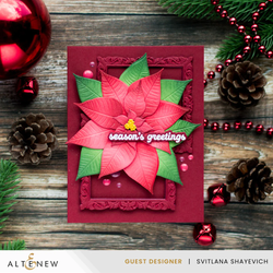 Altenew 3D kohokuviointikansio + stanssi Lush Botanicals: Poinsettia