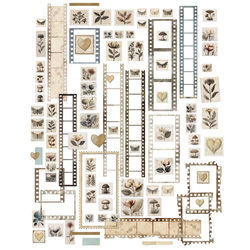 49 and Market Laser Cut Outs -leikekuvat, Faded Memory Lane, Filmstrips & Postage