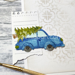 Gummiapan stanssi Car with Christmas Tree
