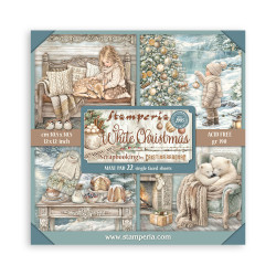 Stamperia paperipakkaus White Christmas Maxi, 12