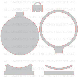 Honey Bee Stamps stanssi Globe & Ornament Shaker Card