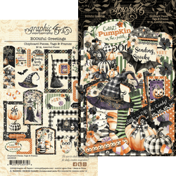 Graphic45 BOOtiful Greetings Chipboard Tags & Frames -leikekuvat