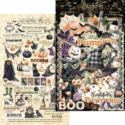 Graphic45 BOOtiful Greetings Ephemera -leikekuvat