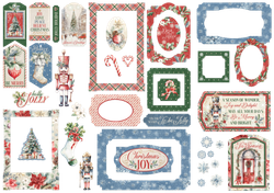 Graphic 45 Deck the Halls Chipboard Tags & Frames -leikekuvat