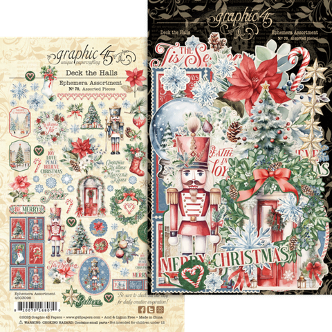 Graphic 45 Deck the Halls Ephemera -leikekuvat