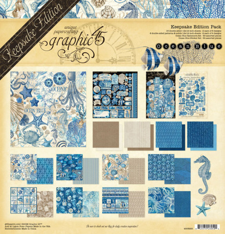 Graphic 45 Ocean Blue Keepsake Edition -setti