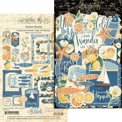 Graphic45 Scenic Route Chipboard Tags & Frames -leikekuvat