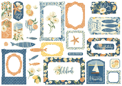 Graphic45 Scenic Route Chipboard Tags & Frames -leikekuvat