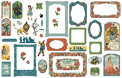 Graphic45 Wonder of Oz Tags & Frames -leikekuvat