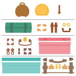 Honey Bee Stamps stanssi Lovely Layers: Small Suitcases