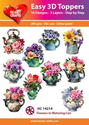 Valmiiksi leikattuja 3D kuvia, Flowers in Watering Can
