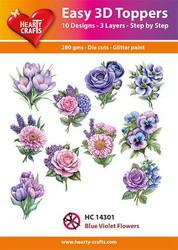 Valmiiksi leikattuja 3D kuvia, Blue Violet Flowers