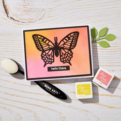  Hero Arts Butterfly Hot Foil -kuviolevy + stanssi