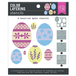 Hero Arts sapluunat Color Layering Decorative Eggs, 6 