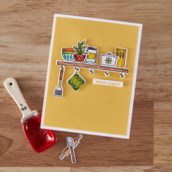  Hero Arts leima- ja stanssisetti Retro Kitchen, On the Shelf 