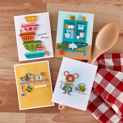  Hero Arts leima- ja stanssisetti Retro Kitchen, What's Cookin'?