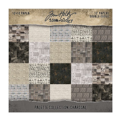Tim Holtz Palette -paperipakkaus, Charcoal, 12