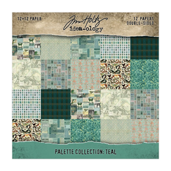 Tim Holtz Idea-Ology -paperipakkaus, Teal, 12