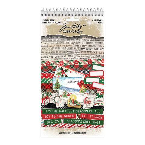 Tim Holtz Idea-Ology Sticker Book -tarrakirja Christmas