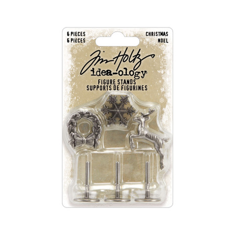 Tim Holtz Idea-Ology Metal Adornments -koristeet, Figure Stands Christmas