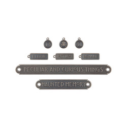 Tim Holtz Idea-Ology Halloween Word Plaques + Tags -koristeet