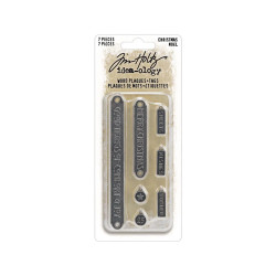 Tim Holtz Idea-Ology Christmas Word Plaques + Tags -koristeet