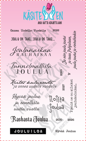 Käsitellen leimasin Joulutekstit